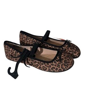 New Wonder Nation Girl’s Leopard Print Bow Ballet Flats Size 3 NWT